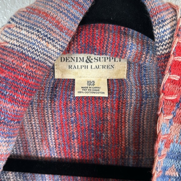 Ralph Lauren Denim & Supply Southwestern Knit Open Front Vest Size XS/Small - Picture 4 of 7